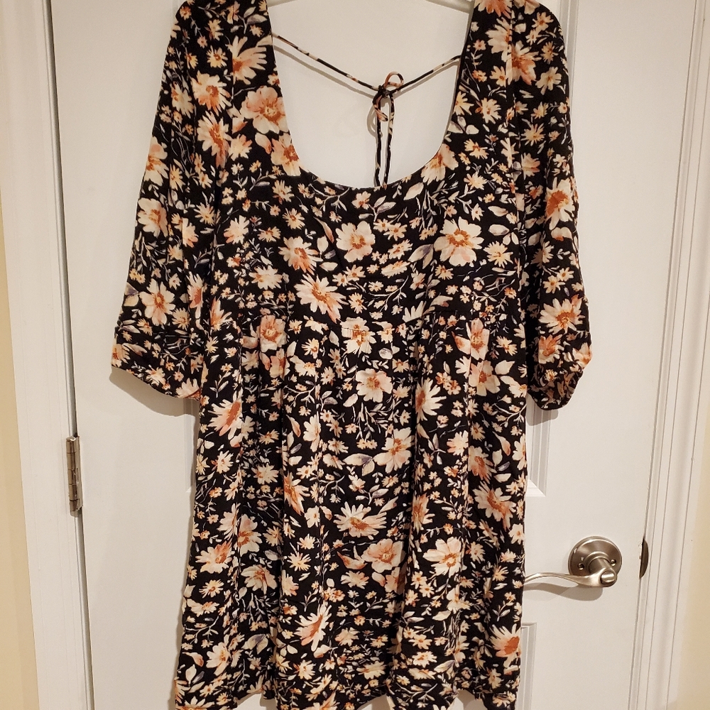 Black floral dress